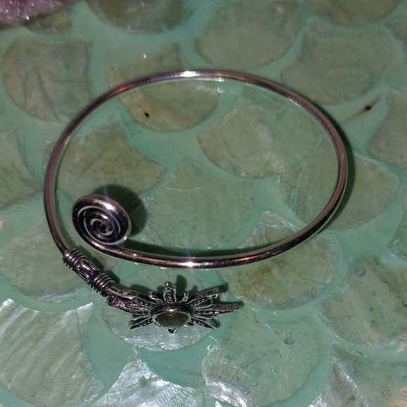 Labradorite Adjustable Bangle Bracelet - Picture 3 of 5